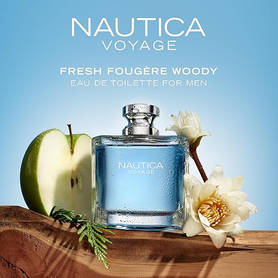 Nautica Voyage Eau de Toilette for Men 100ml / 3.3 fl.oz – Fresh, Woody & Aquatic Cologne | Long-Lasting Romantic Scent
