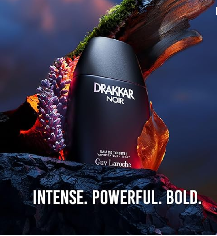 Guy Laroche Drakkar Noir Iconic Designer Fragrance - Intense & Powerful Eau de Toilette - Fougere Blend & Aromatic Spices - Long Lasting Mens Cologne - Day and Evening Scent