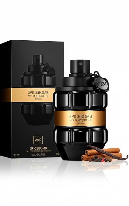 Viktor & Rolf Spicebomb Extreme Eau de Parfum for Men 90ml / 3.0 fl.oz – Intense, Woody & Spicy Cologne with Notes of Amber, Vanilla & Tobacco